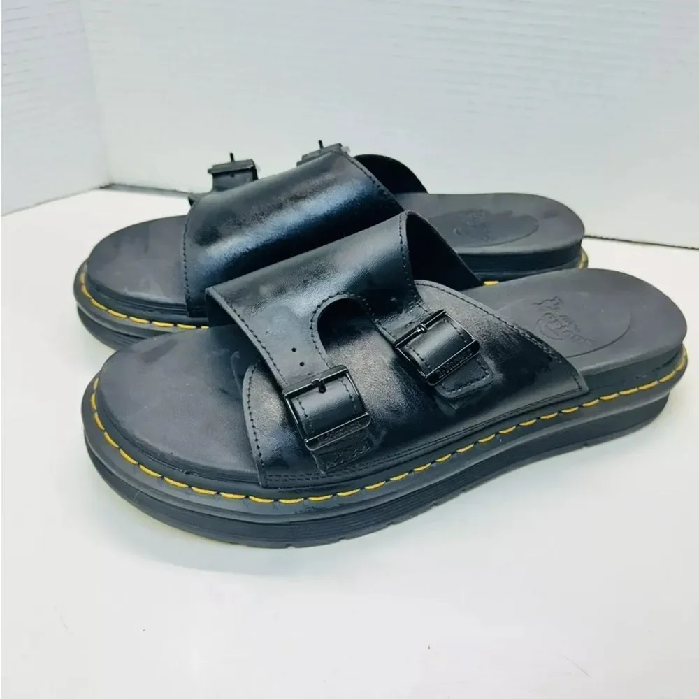 Dr. Martens Black Platform Sandals with Adjustable Straps